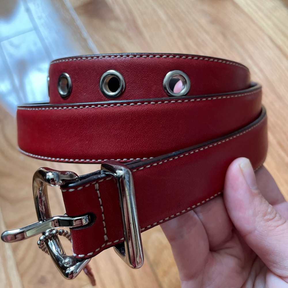Women’s Coach Leather Red Belt